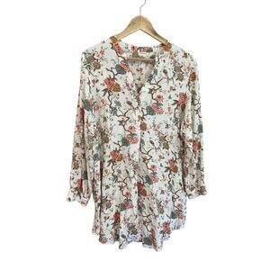 GP & J Baker x H&M | Floral Bird Shirt Dress or Tunic | Cream | Size 6